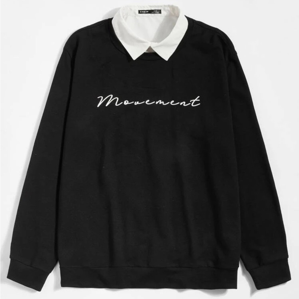 Letter graphic Stand Collar Sweatshirt